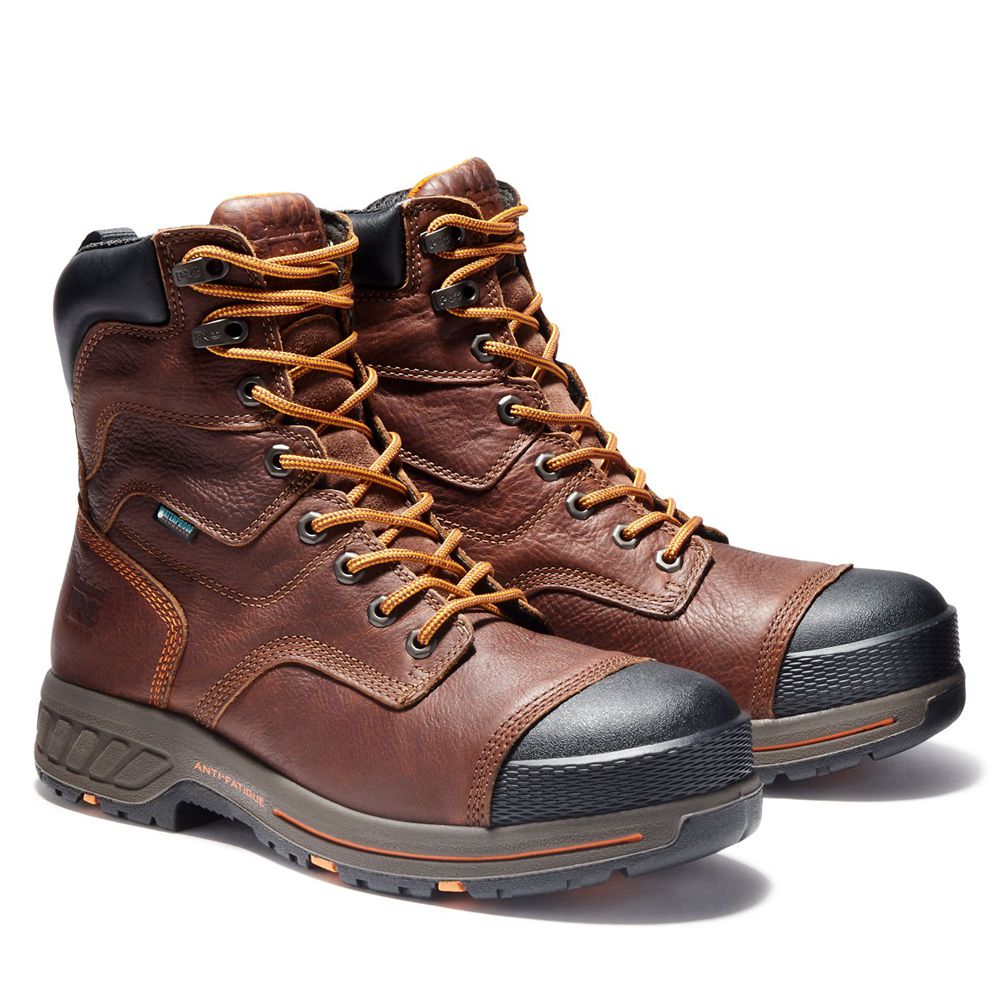 Botas de Trabajo Timberland Hombre Pro® Helix Hd 8\" Comp Toe Marrones - Chile EOQ-285746